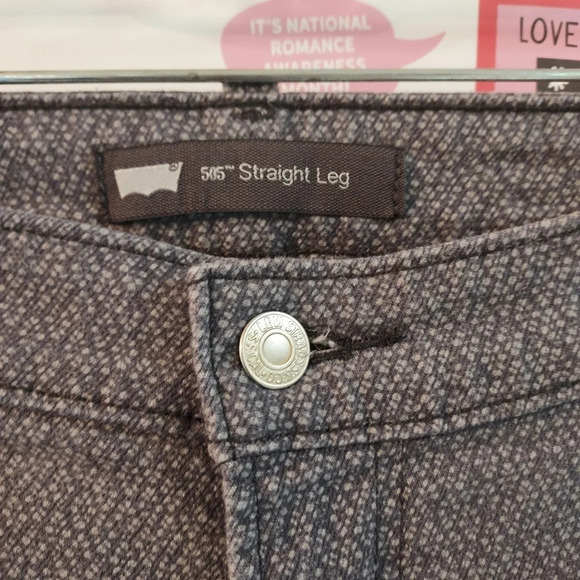 Levi's 505 Straight Leg Grey Pattern Jeans in Size 16M - Picture 2 of 11
